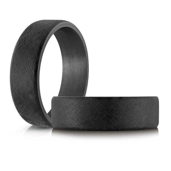Tantalum black carved men's band, satin finish.