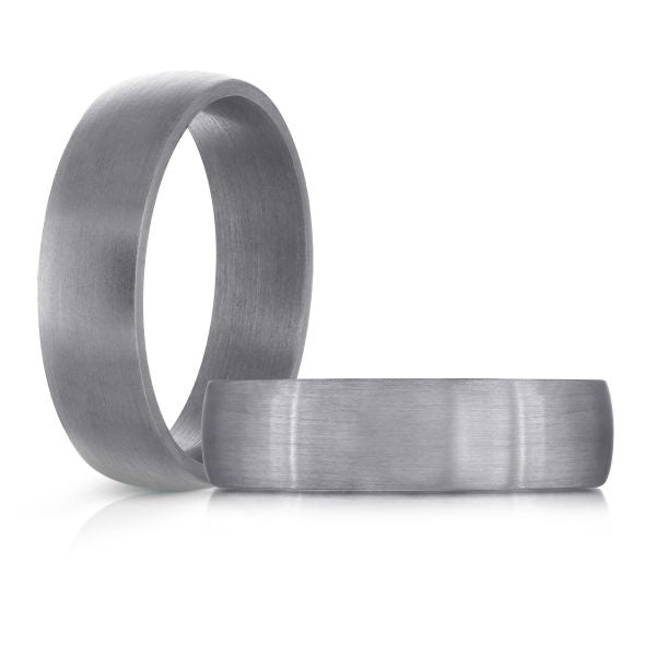 Tantalum grey carved band, satin finish.