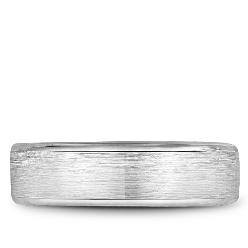 14K White Gold Carved Band, Polished Satin Finish