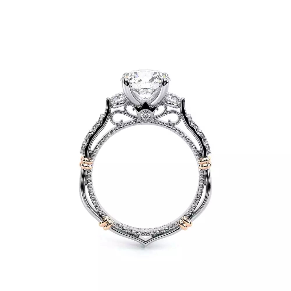Verragio three-stone diamond ring, white-rose gold.