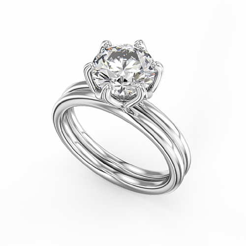 14K white gold ring with diamond setting.