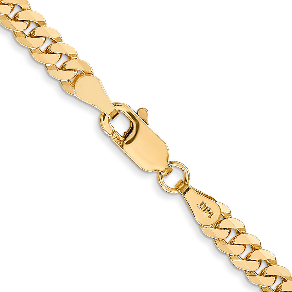 14K yellow gold curb chain with clasp.