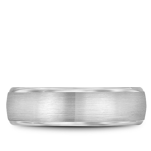 14K white gold band, satin-polished texture.