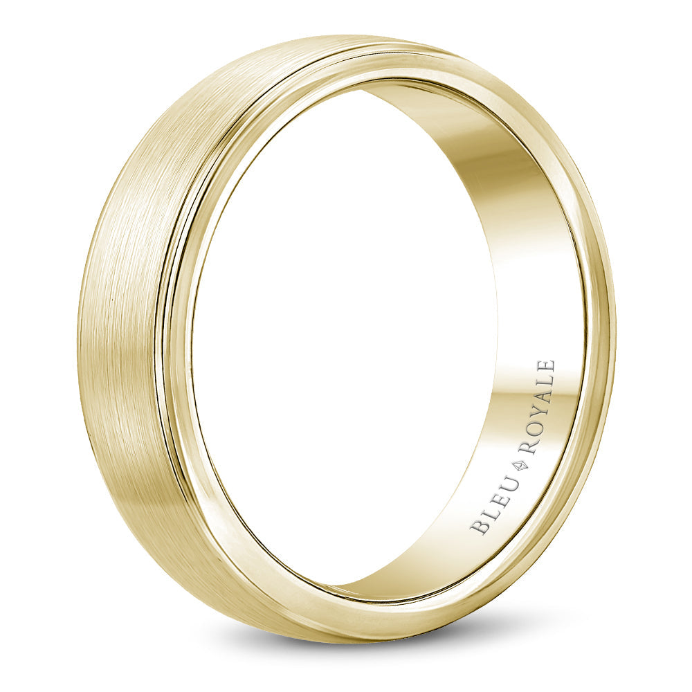 14K yellow gold carved band, polished satin finish.