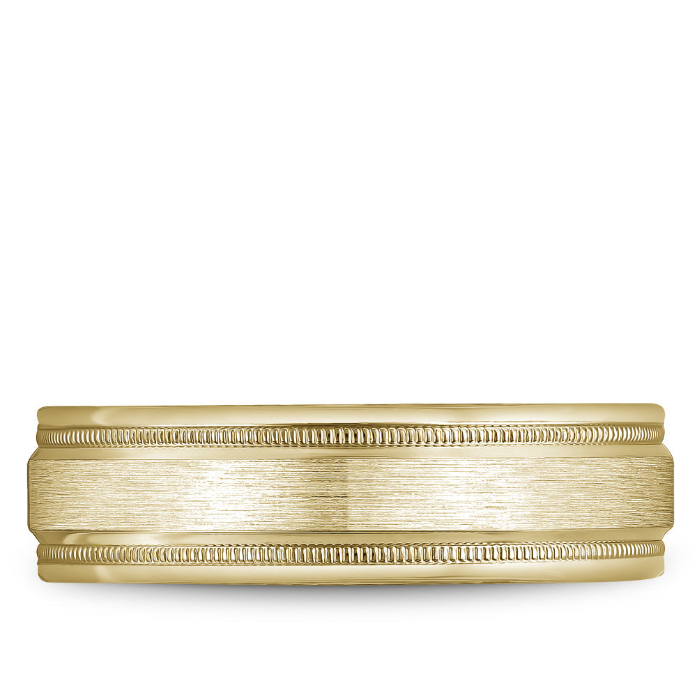 14K yellow gold band, carved polished finish.