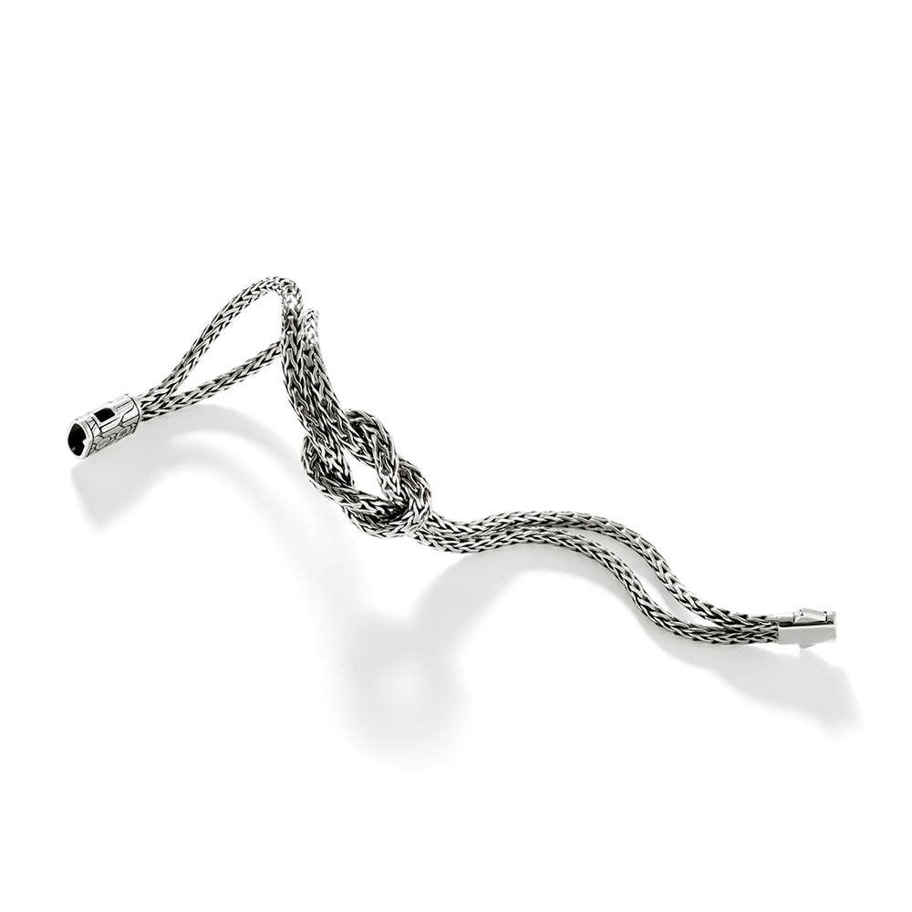 Sterling silver braided knot bracelet.