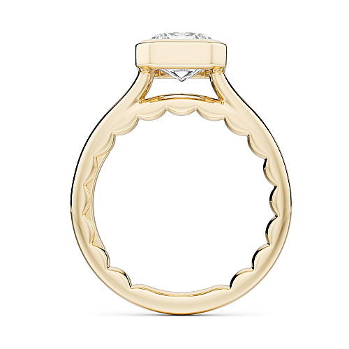 14K yellow gold diamond semi-mount ring.