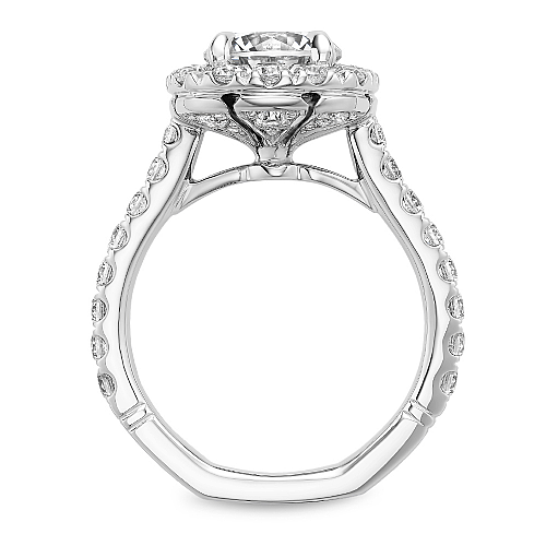 Noam Carver Halo Side Stone Natural Diamond Semi-M