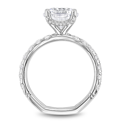 14K white gold ring with diamonds