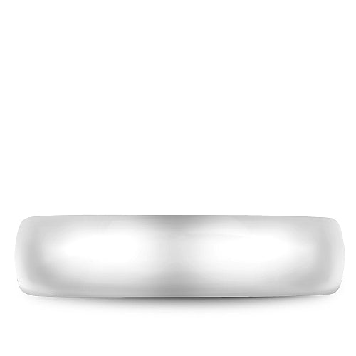 14K White Gold Men's Carved Band