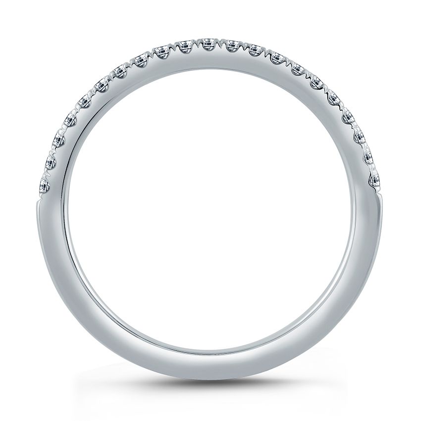 14K white gold diamond wedding band.