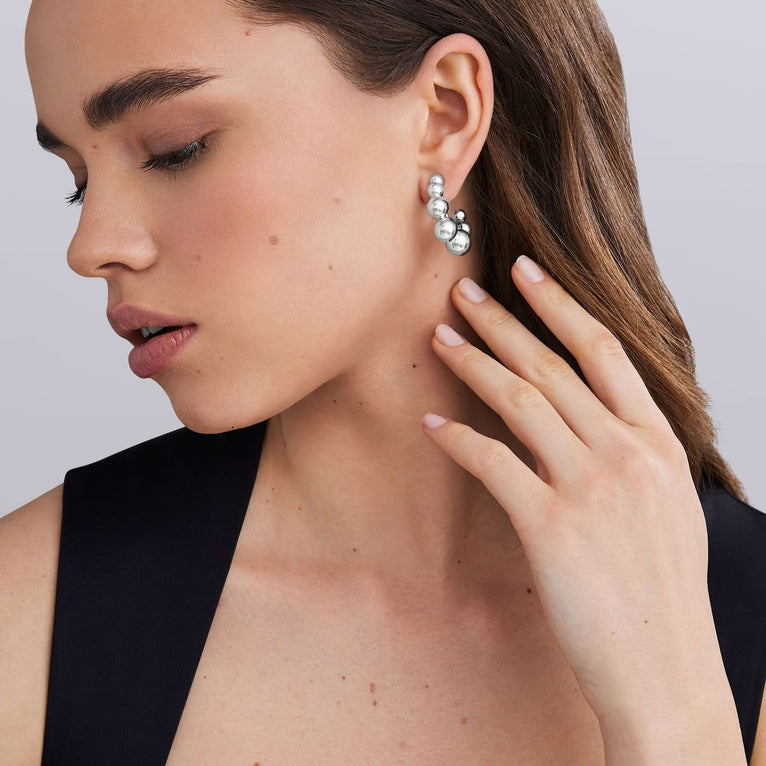 LAGOS J Hoop Earrings (No Stones) in Sterling Silv