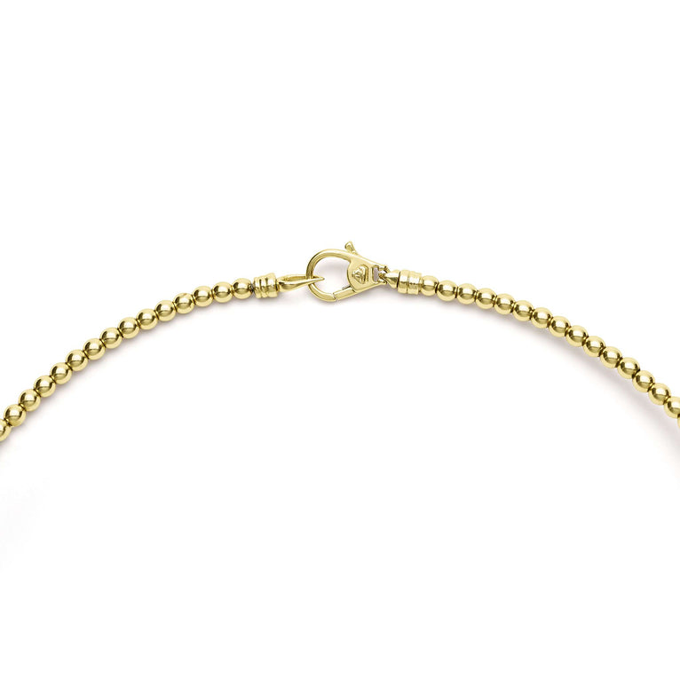 18K yellow gold bead collar necklace.