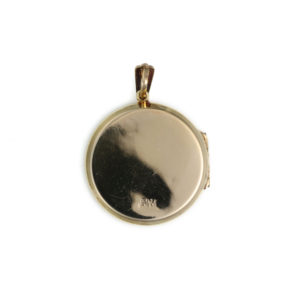 9K Yellow Gold Round Locket Pendant