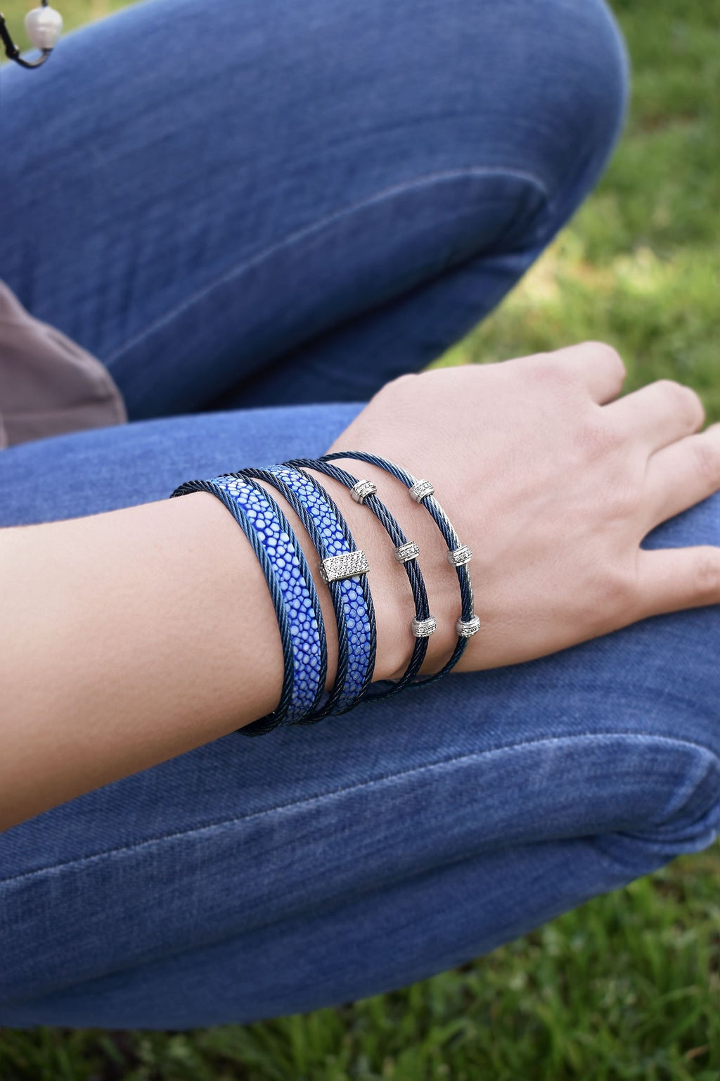 ALOR Natural Diamond Bracelet in Stainless Steel C