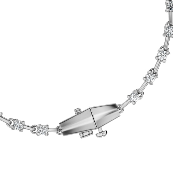 14K white gold bracelet with marquise diamonds.