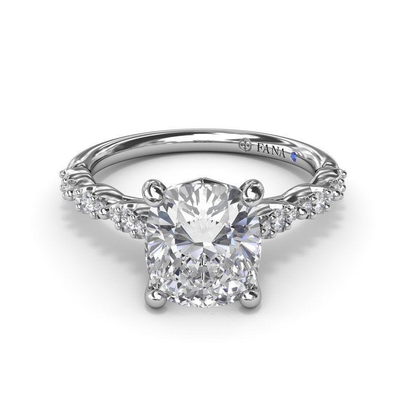 14K white gold diamond engagement ring.
