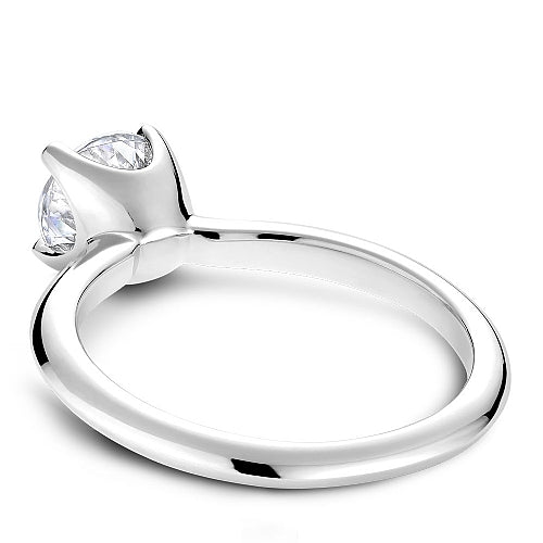 14K white gold solitaire ring with prong setting.