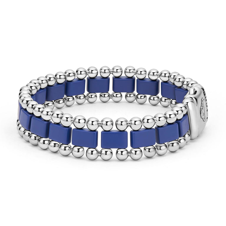 LAGOS Men's Fancy Link Bracelet in Ceramic Blue