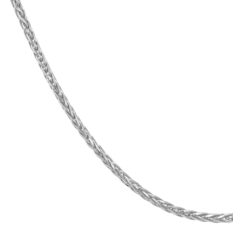 14K white gold chain, polished finish.