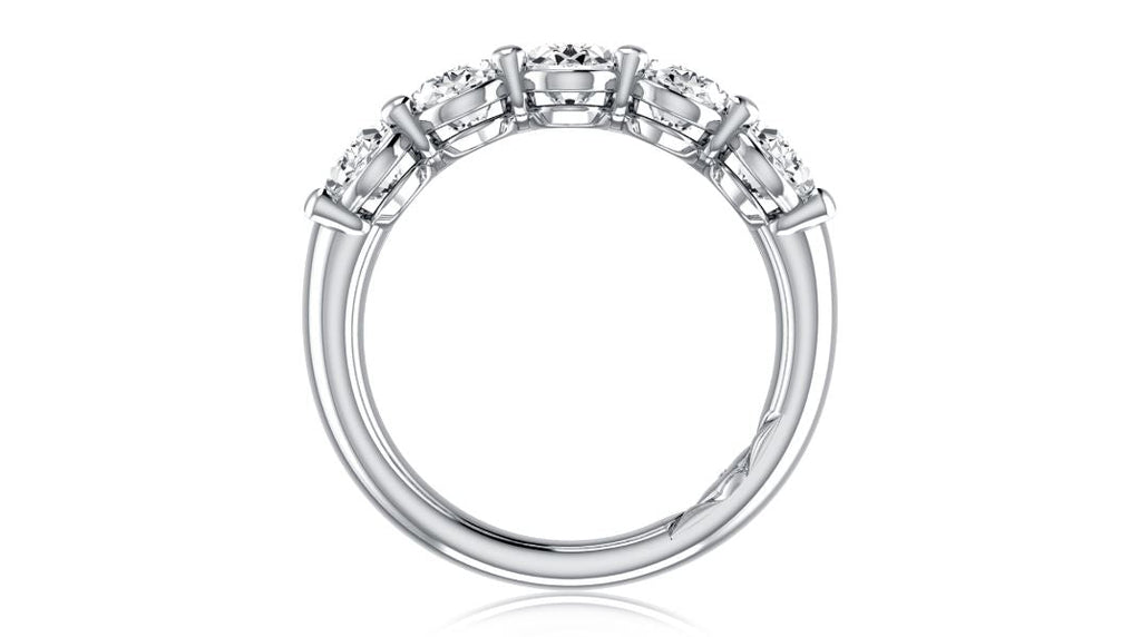 Natural Diamond Ladies Wedding Band in 14 Karat Wh