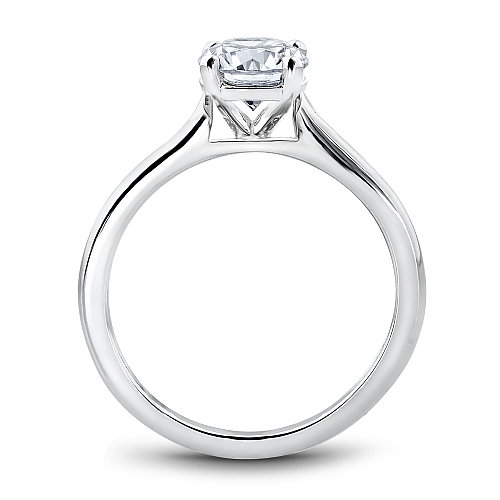 14K white gold diamond semi-mount ring.