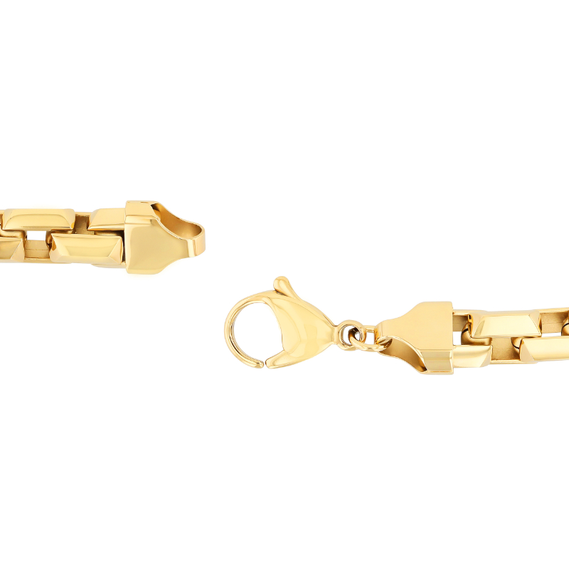 Stainless steel yellow fancy link bracelet.