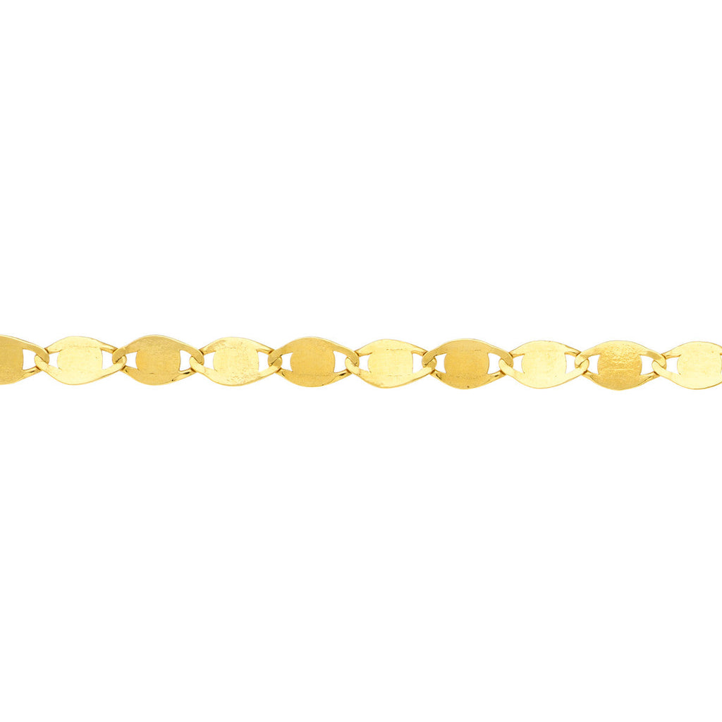 14K yellow gold oval link anklet