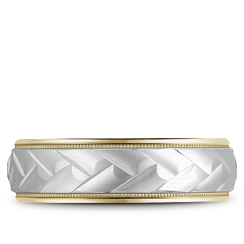 14K dual-tone carved band, 6.5MM width.
