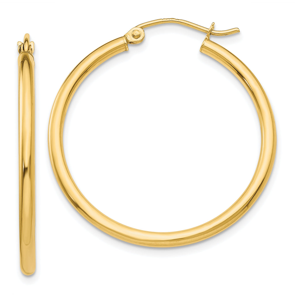 14K Yellow Gold Medium Hoop Earrings