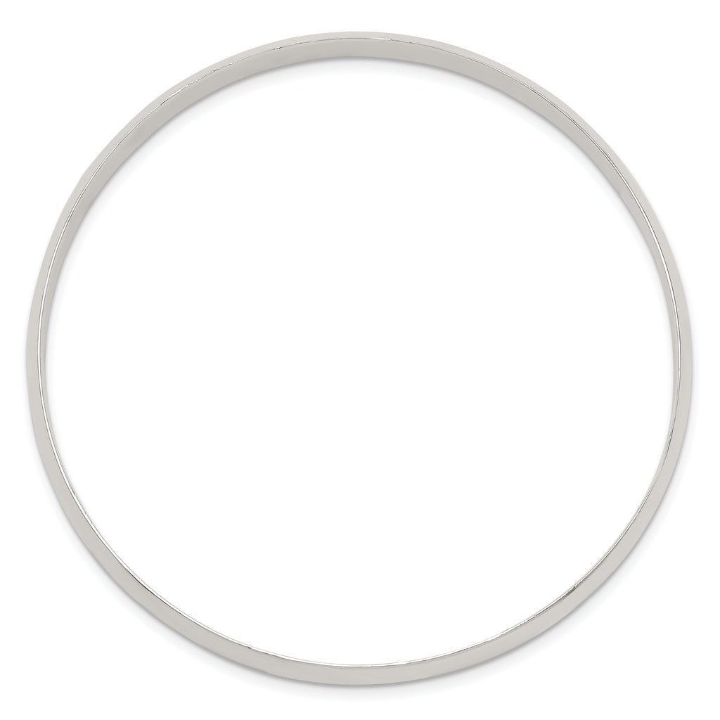 Sterling silver smooth bangle bracelet.