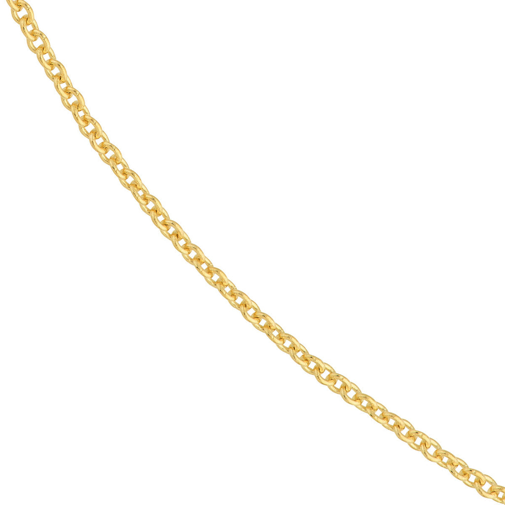 14K yellow gold cable link chain.