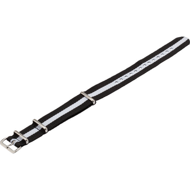 Black and white nylon watch band.