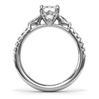 14K white gold diamond semi-mount ring.