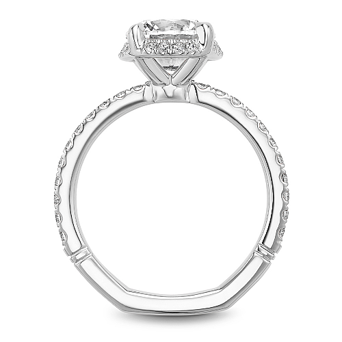 Noam Carver Halo Side Stone Natural Diamond Semi-M
