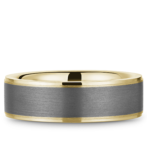 Tantalum band, yellow-grey, polished and satin finish.