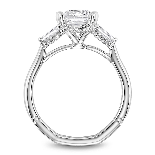 14K white gold ring with baguette diamonds.