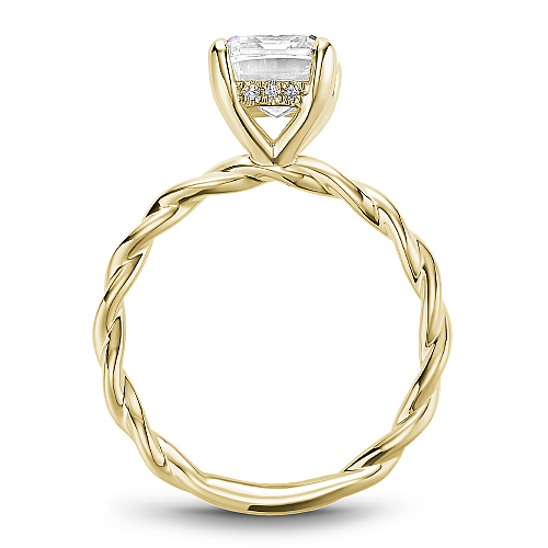14K twisted band ring with hidden diamonds.
