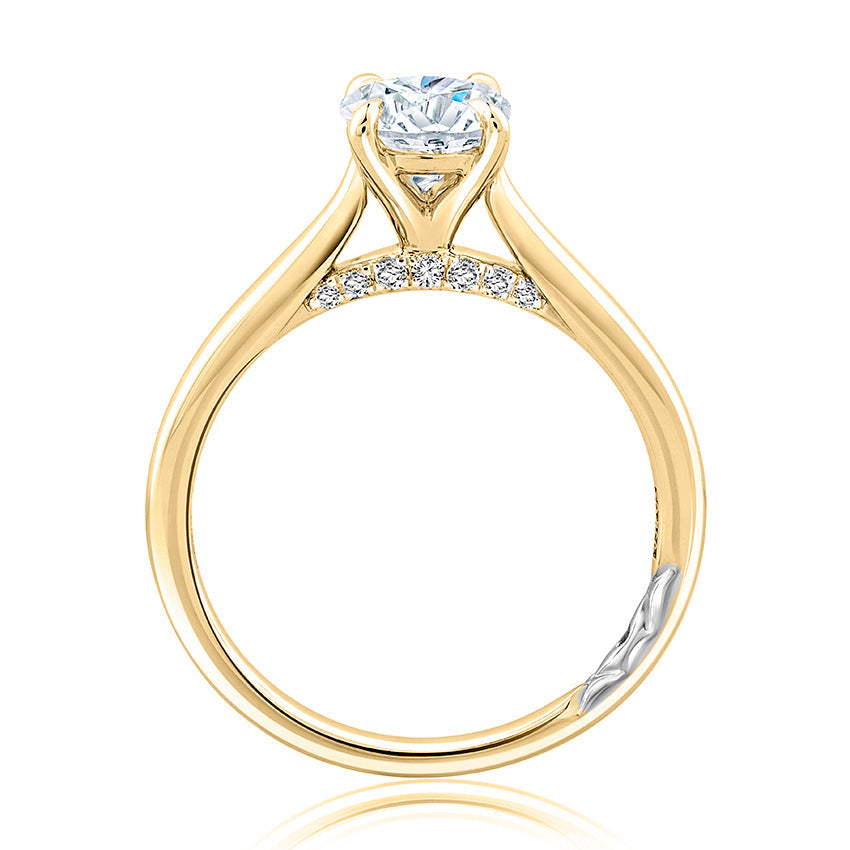 A. Jaffe Solitaire Hidden Accent Natural Diamond S