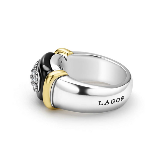 Sterling silver ring with diamond cluster.