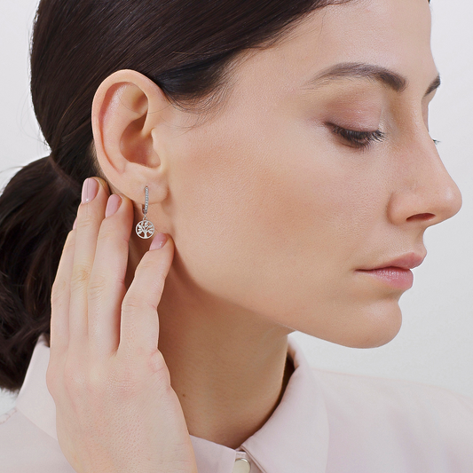 Drop Simulated Diamond Earrings in Stainless Steel