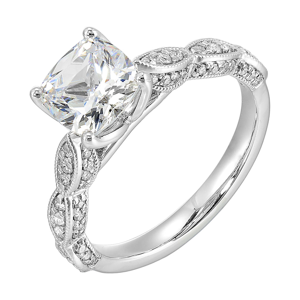 14K white gold diamond engagement ring.