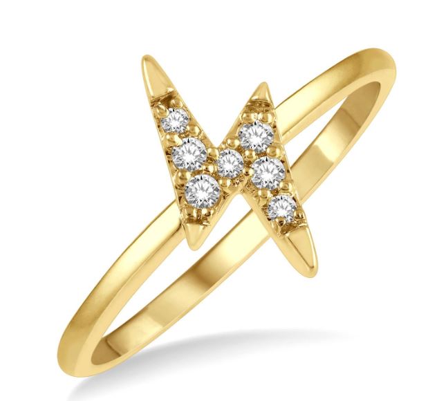Earth Mined Diamond Fashion Ring in 10 Karat Yellow with 0.10ctw Round Diamonds
