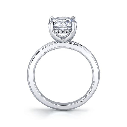 14K white gold ring with hidden diamonds.