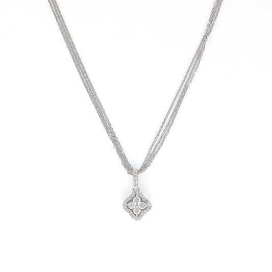 M Estate Collection Natural Diamond Necklace in 14 Karat White with 0.46ctw F/G I1 Round Diamonds
