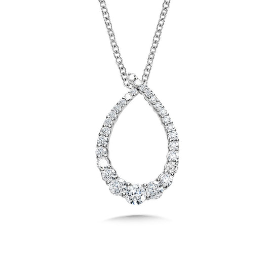 ReMARKable Designs Natural Diamond Necklace in 14 Karat White Gold with 0.48ctw Round Diamonds, Clarity: I1, Color: H/I