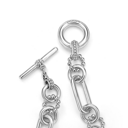 LAGOS Signature Caviar Collection Bracelet (No Stones) in Sterling Silver White