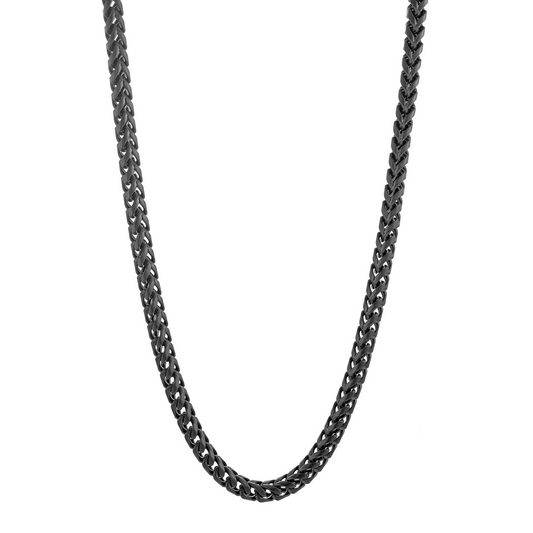 24" Franco 5mm Chain in Stainless Steel Black