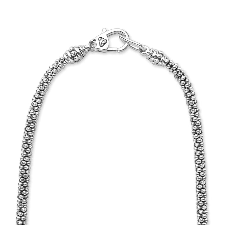 Sterling silver caviar chain necklace clasp.