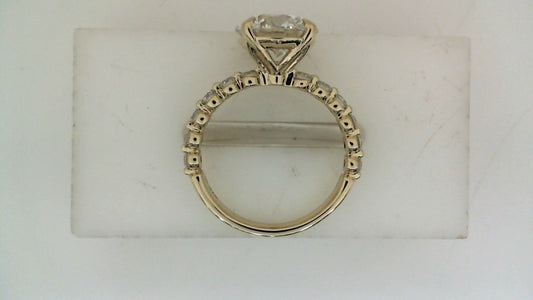 ReMARKable Designs Side Stone Complete Engagement Ring in 14 Karat Yellow Gold with 3.47ctw of Round
